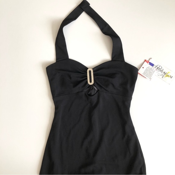 Betsey & Adam Black Night Dress Halter Size 12 - Picture 3 of 5